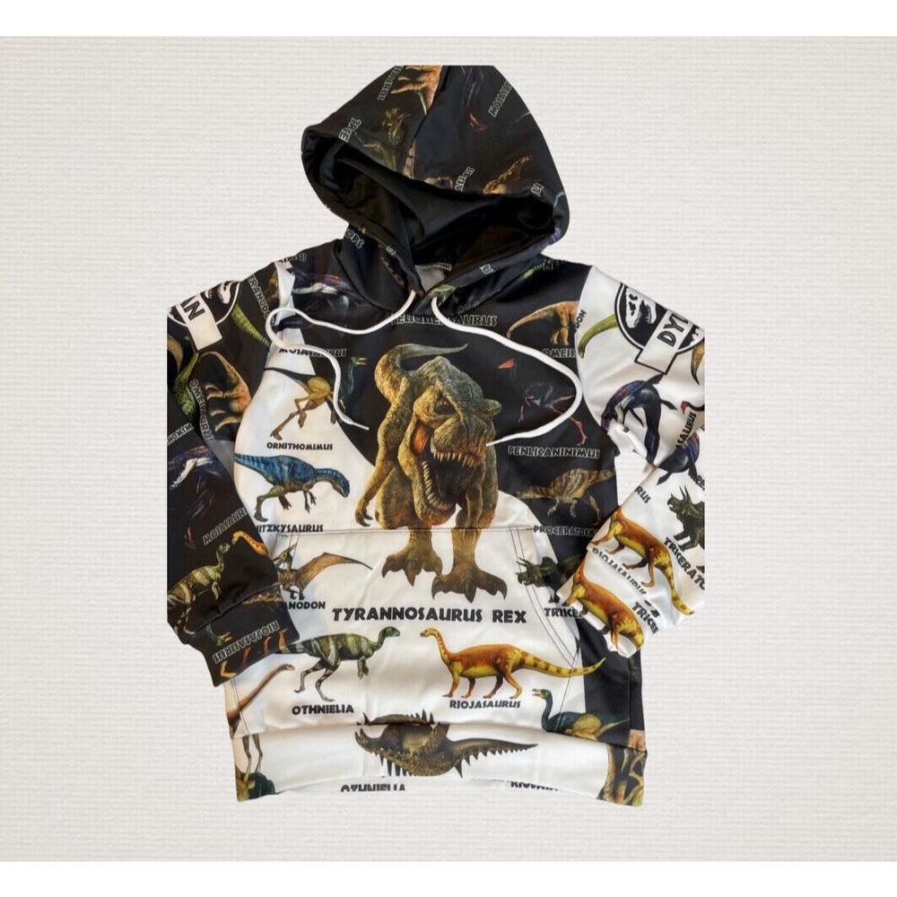 Jurassic World Dinosaurs customized Hoodie With  Name Dylan  Size 8 Years